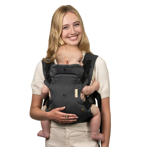Flip Luxe 4-in-1 Carrier - Grey Herringbone with Gold hardware