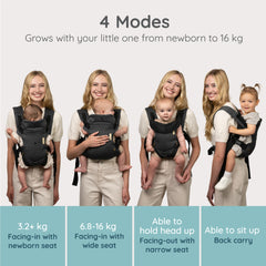 Flip Luxe 4-in-1 Carrier - Grey Herringbone with Gold hardware