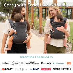 Flip Luxe 4-in-1 Carrier - Grey Herringbone with Gold hardware